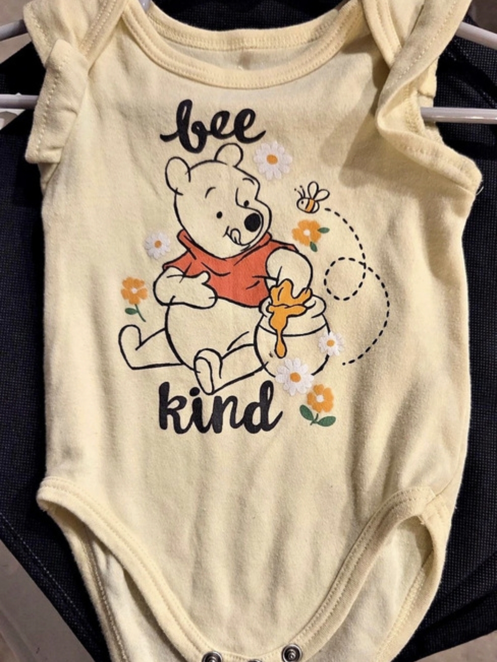 Disney Winnie the Pooh Baby Bodysuit Yellow Baby 3/6M